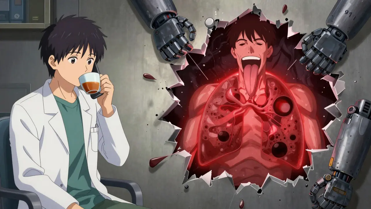 Split scene: mild reaction on one side, severe anaphylaxis with swelling and rescue hand on the other.