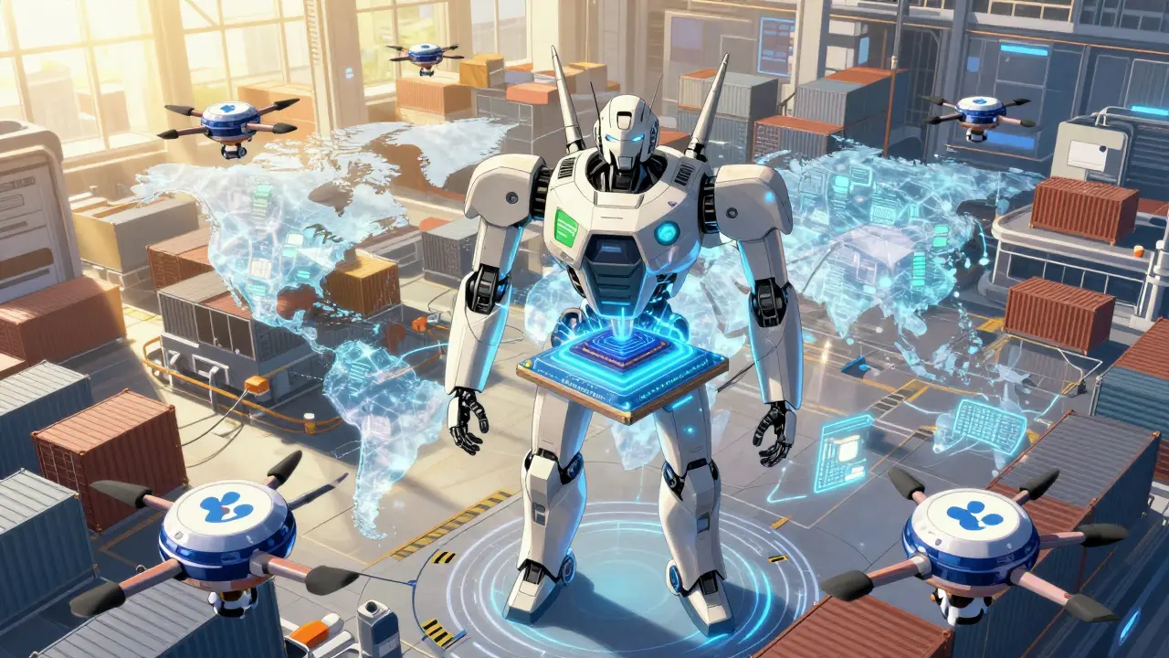 AI supply chain robot monitoring medication distribution