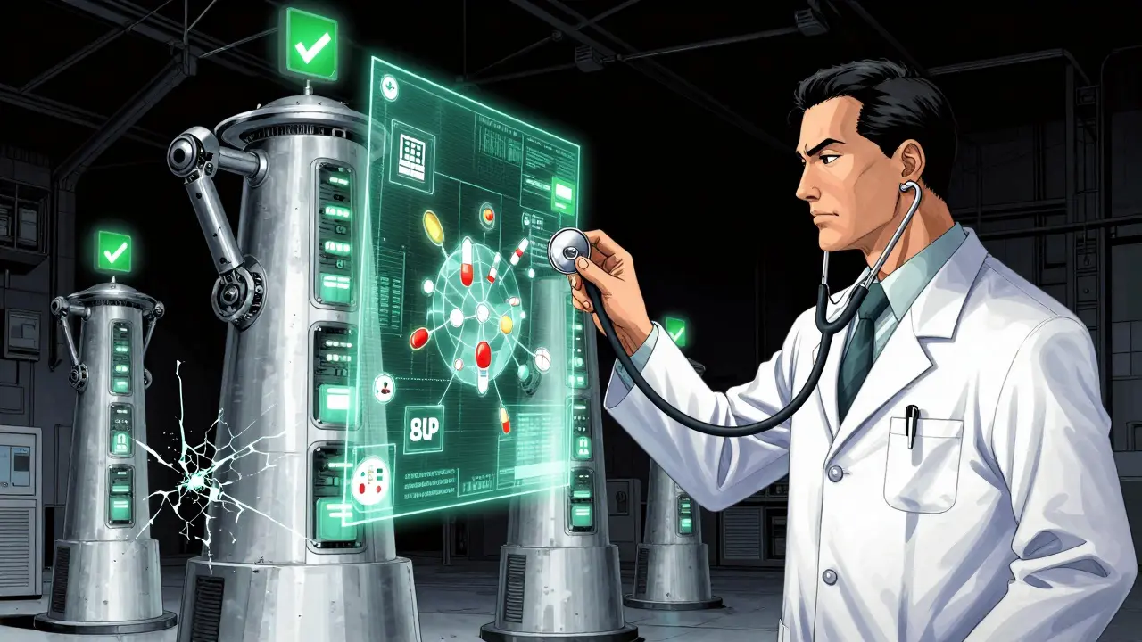 Cybernetic pharmacist balancing human expertise with AI diagnostics
