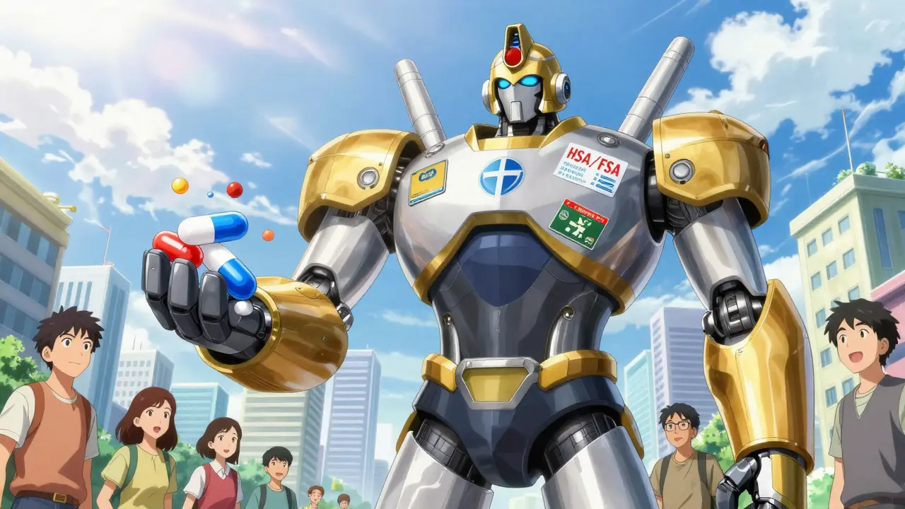Giant robot offering safe generic medication supplies