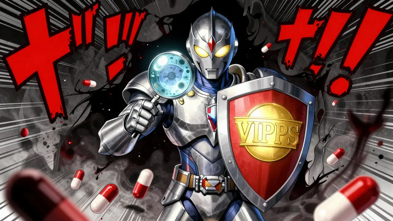 Armored shield hero protecting against counterfeit drug threats