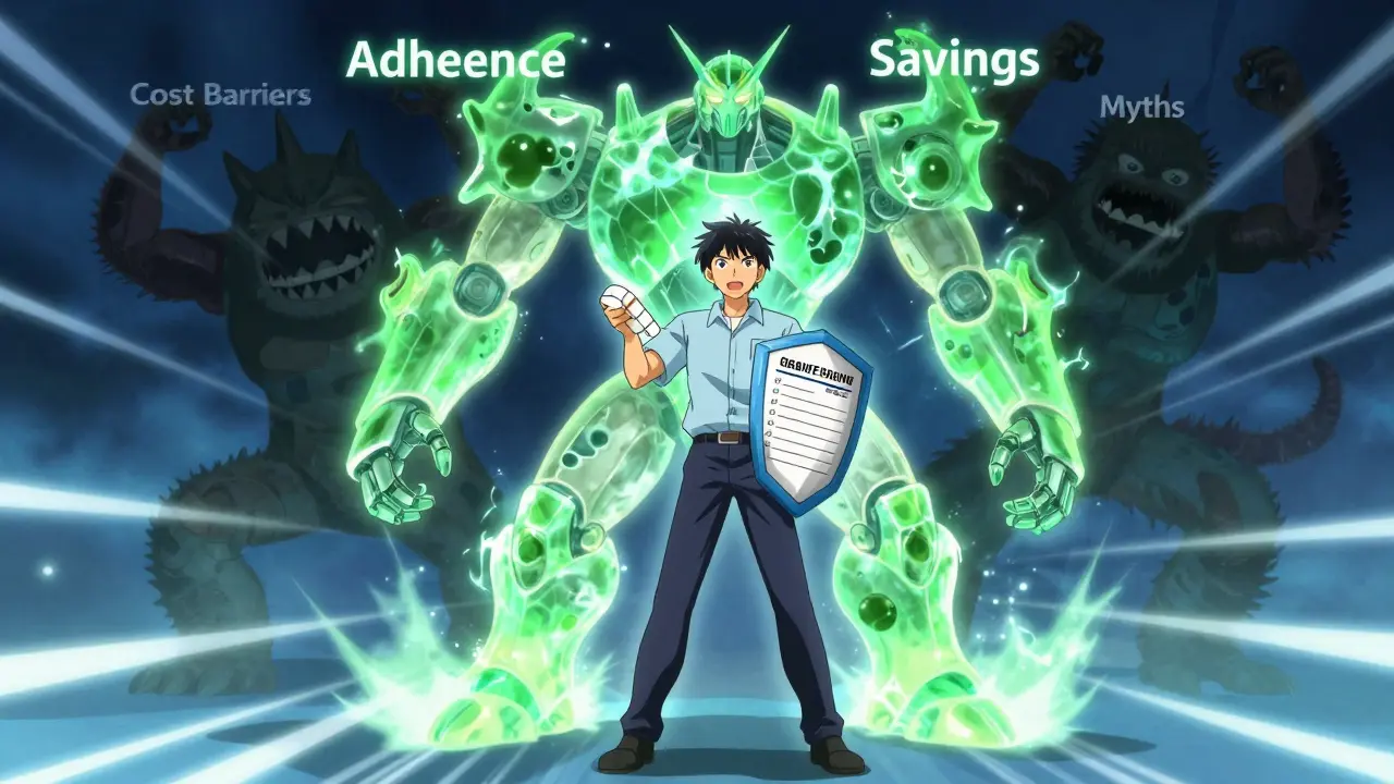 Patient empowered by adherence robot defeating cost barrier monsters