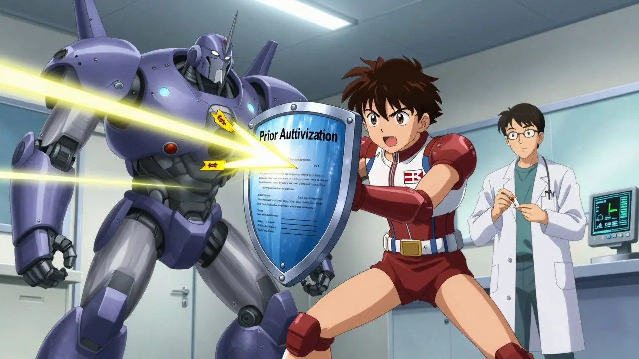 Heroic anime character defending against high costs